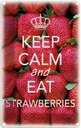 Blechschild 30x20 cm Keep Calm and eat strawberries Yoga