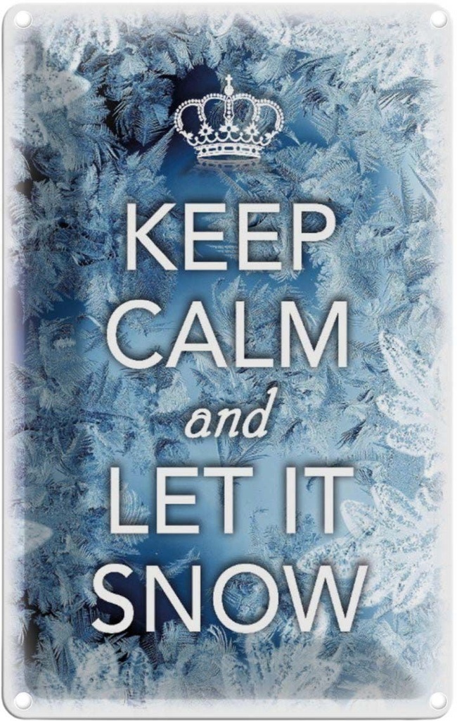 [LA-113826-2030] Blechschild 30x20 cm Keep Calm and let ist snow Yoga