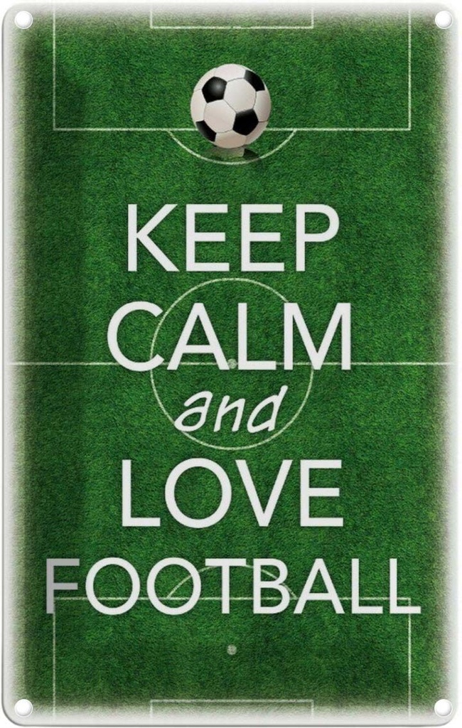 [LA-113830-2030] Blechschild 30x20 cm Keep Calm and love Football Yoga