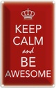 Blechschild 30x20 cm Keep Calm and be Awesome Yoga