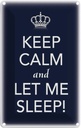 Blechschild 30x20 cm Keep Calm and let me sleep Yoga