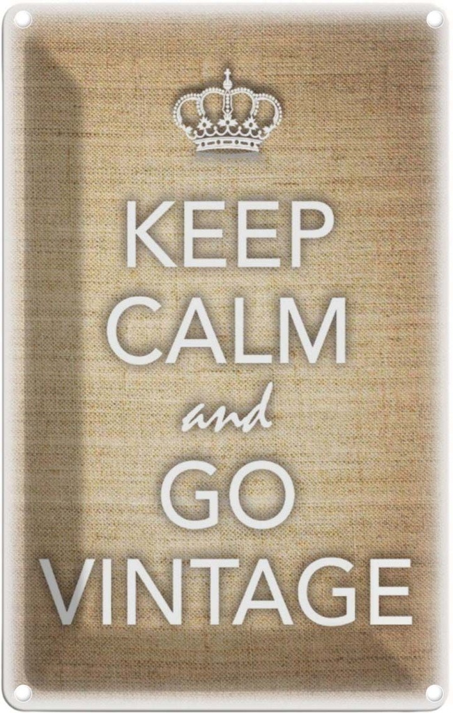 [LA-113839-2030] Blechschild 30x20 cm Keep Calm and go vintage Yoga