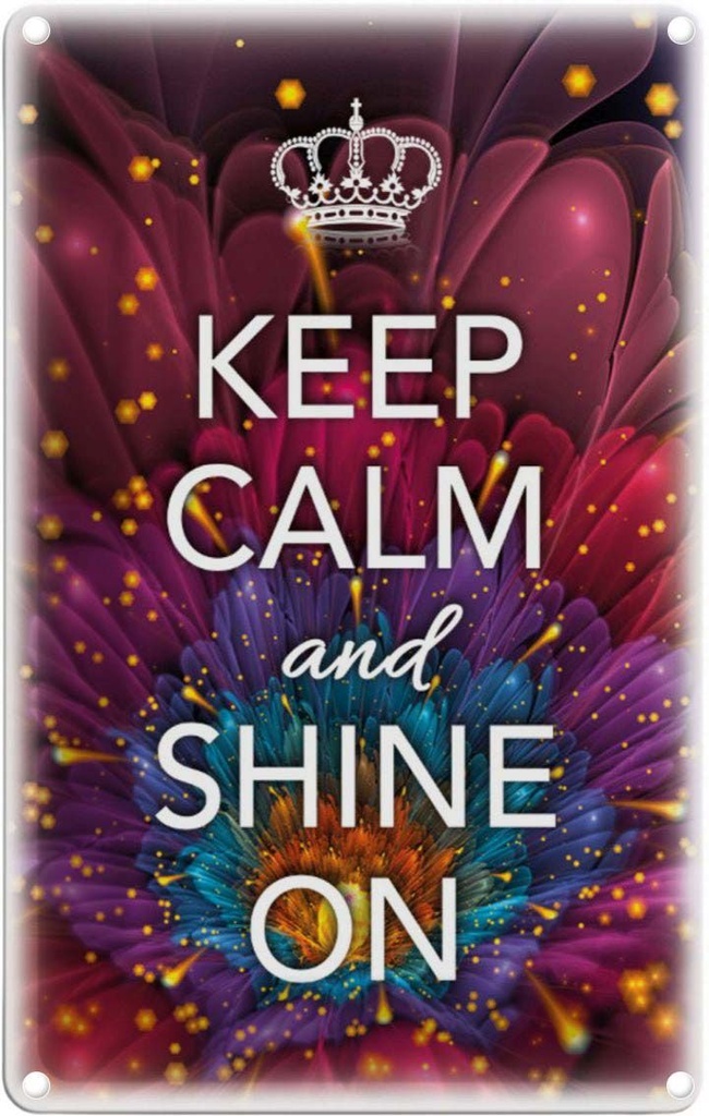 [LA-113840-2030] Blechschild 30x20 cm Keep Calm and shine on Yoga