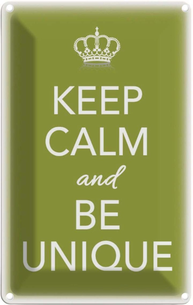 [LA-113842-2030] Blechschild 30x20 cm Keep Calm and be unique Yoga