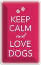 Blechschild 30x20 cm Keep Calm and love dogs Hund Yoga
