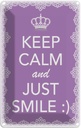 Blechschild 30x20 cm Keep Calm and just smile: Yoga