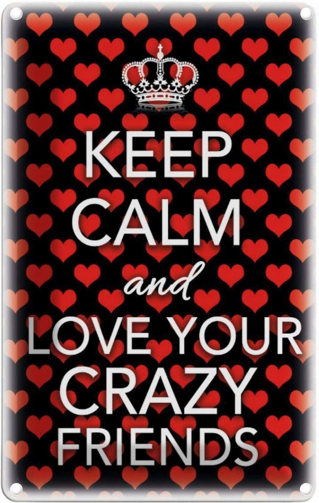 [LA-113848-2030] Blechschild 30x20 cm Keep Calm and love crazy friends Yoga