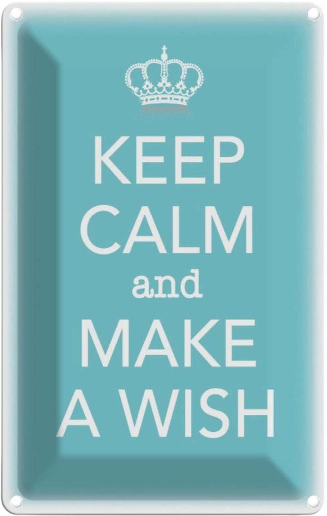 [LA-113849-2030] Blechschild 30x20 cm Keep Calm and make a wish Yoga