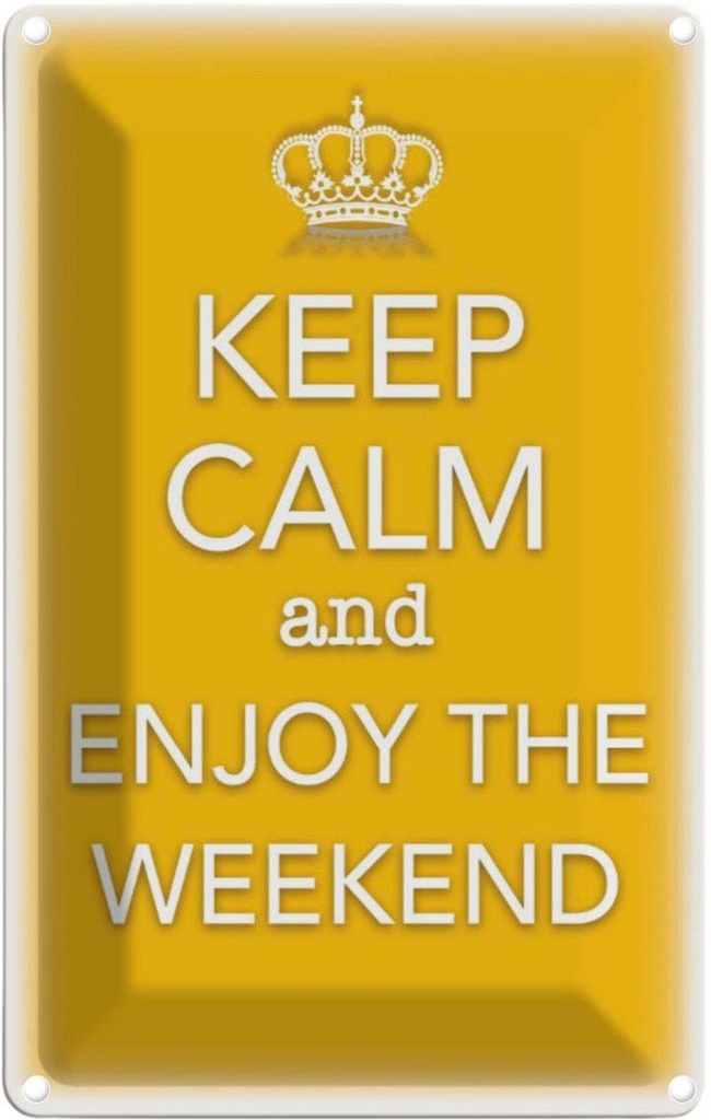 [LA-113850-2030] Blechschild 30x20 cm Keep Calm and enjoy the weekend Yoga