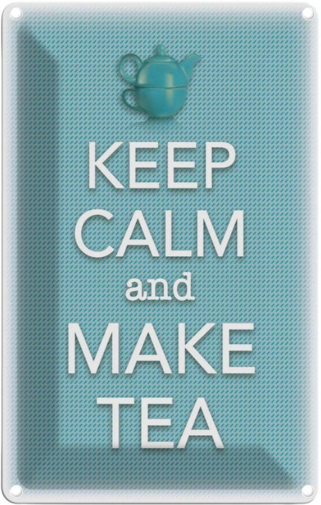 [LA-113854-2030] Blechschild 30x20 cm Keep Calm and make tea Yoga