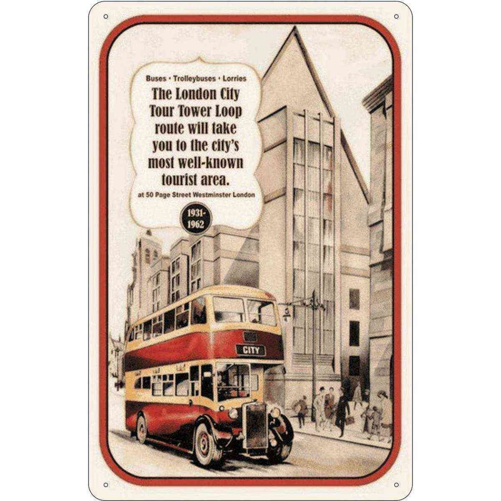[LA-113889-2030] Blechschild 30x20 cm London City Tour 1931-1962 England