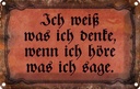 Blechschild 20x30 cm ich weiß was denke wenn Dekoration Spruch Zitat