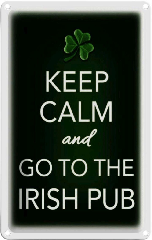 [LA-114038-2030] Blechschild 30x20 cm Keep calm and go to Irish Pub Yoga