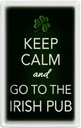 Blechschild 30x20 cm Keep calm and go to Irish Pub Yoga