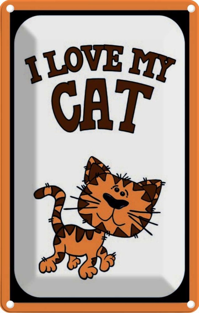 [LA-114045-2030] Blechschild 30x20 cm Katze i love my Cat Tier Haustier