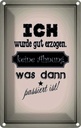 Blechschild 30x20 cm ich gut erzogen dann passiert Dekoration Spruch Zitat