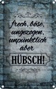 Blechschild 30x20 cm frech böse ungezogen aber hübsch Spruch Zitat