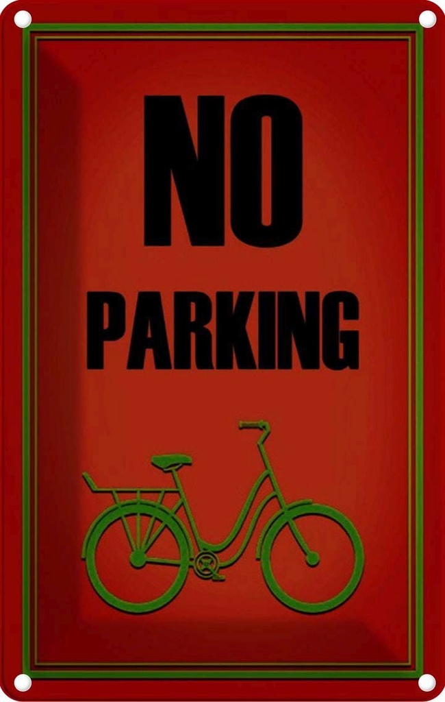 [LA-114075-2030] Blechschild 30x20 cm Fahrrad no parking Warnschild Hinweisschild Sicherheit Vorsicht