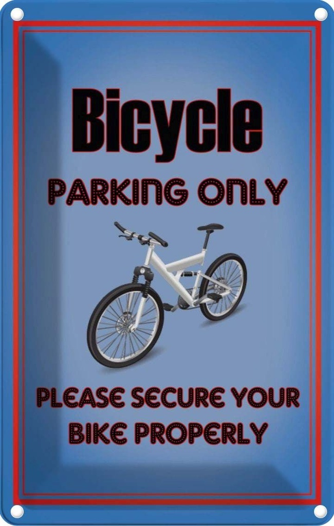 [LA-114076-2030] Blechschild 30x20 cm Fahrrad Bicycle parking only Parkplatzschild