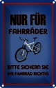 Blechschild 30x20 cm Parken nur Sicherheit Vorsicht für Fahrräder sicher sie ihr Warnschild Hinweisschild Parkplatzschild