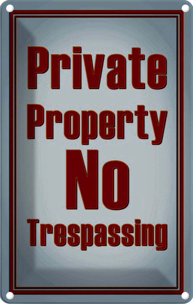 [LA-114080-2030] Blechschild 30x20 cm private Property No Trespassing Warnschild Hinweisschild Sicherheit Vorsicht