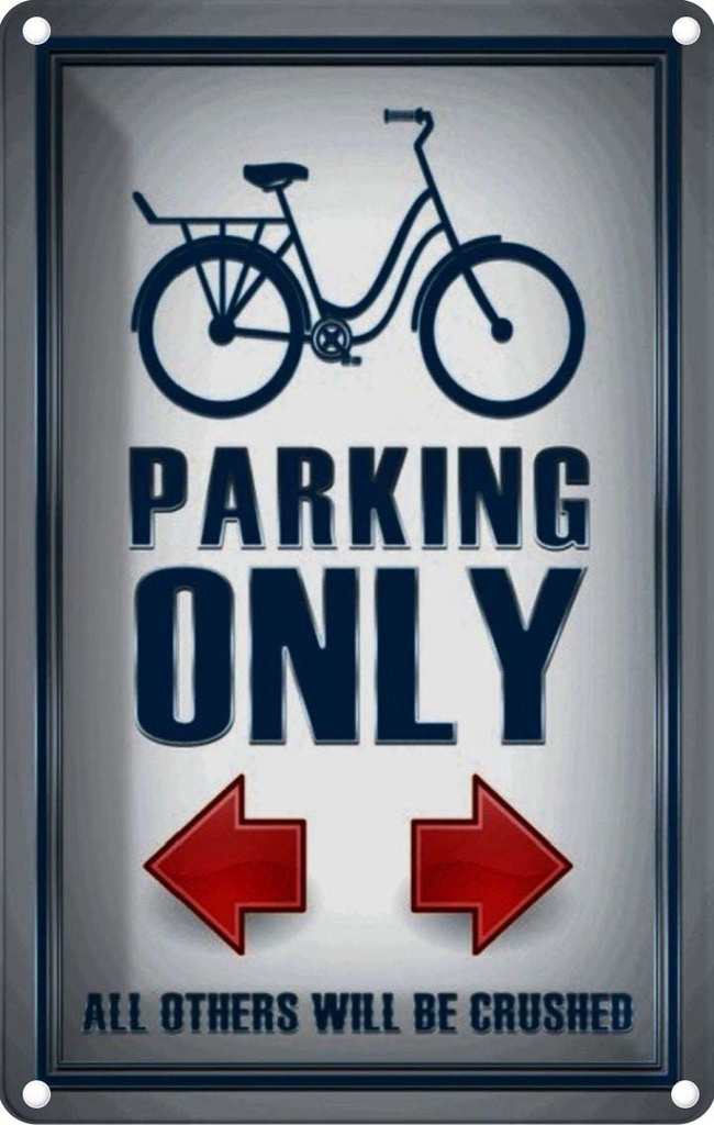 [LA-114091-2030] Blechschild 30x20 cm Bike parking only left right Parkplatzschild