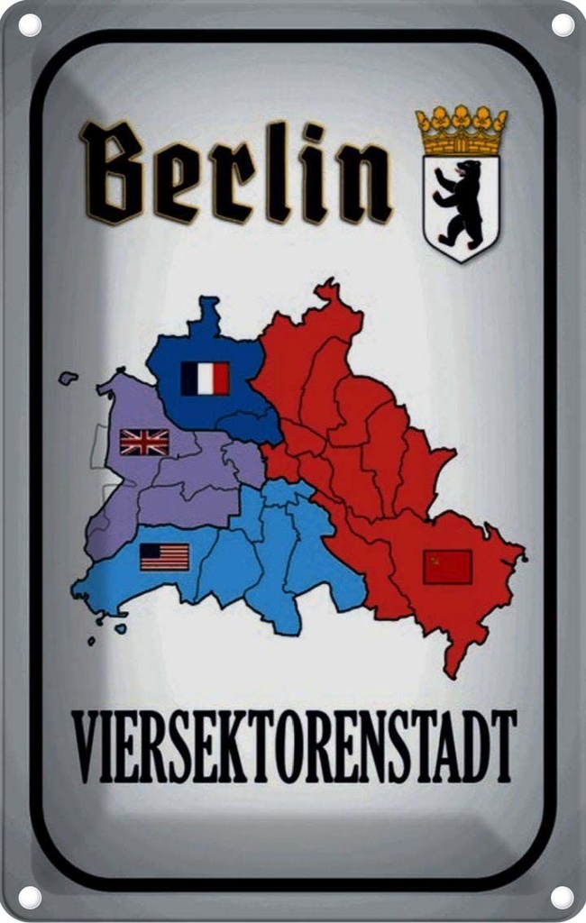 [LA-114117-2030] Blechschild 30x20 cm Berlin Viersektorenstadt Abenteuer Reisen Straße Stadt Urlaub