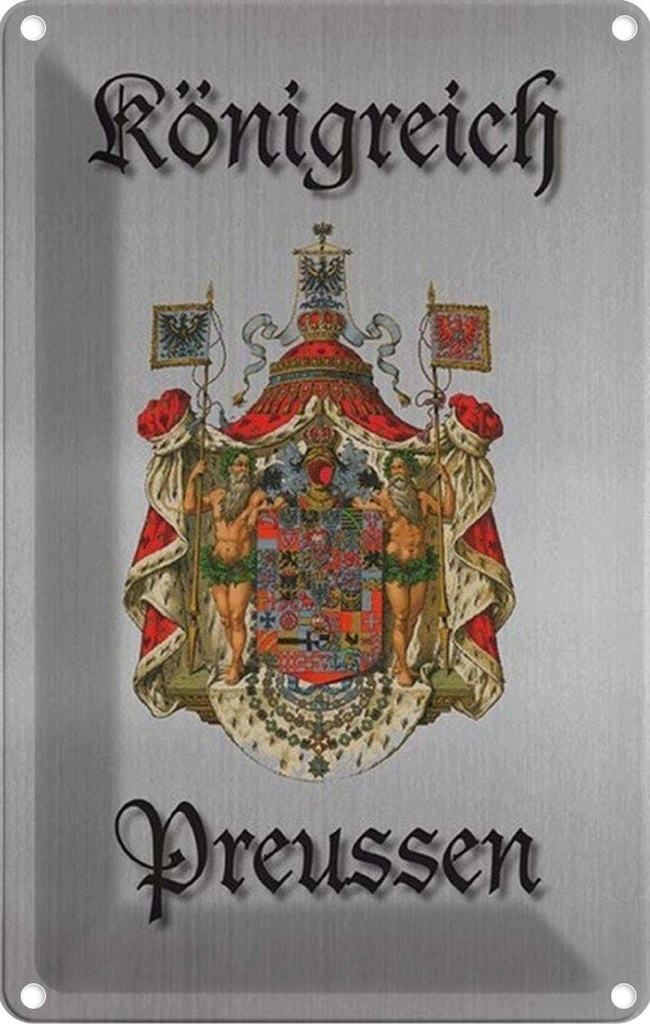 [LA-114172-2030] Blechschild 30x20 cm Königreich Preussen Wappen Flagge Abenteuer Reisen Urlaub Fahne