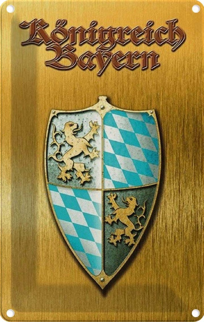 [LA-114177-2030] Blechschild 30x20 cm Königreich Bayern Flagge Witz Humor Lustig Spaß Fahne Wappen