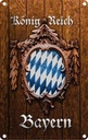 Blechschild 30x20 cm Königreich Bayern Holzoptik Deutschland