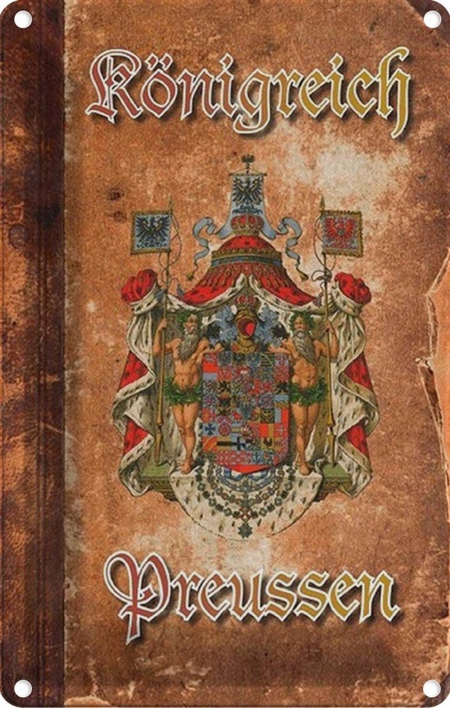 [LA-114188-2030] Blechschild 30x20 cm Königreich Preussen Wappen Flagge Abenteuer Reisen Urlaub Fahne