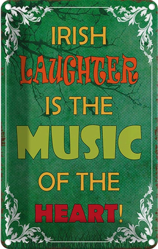 [LA-114236-2030] Blechschild 30x20 cm irish laughter is the music of Dekoration
