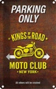 Blechschild 30x20 cm parking only moto club new york Parkplatzschild