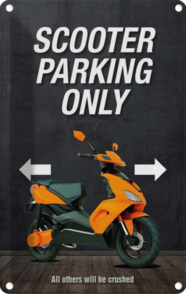 [LA-114268-2030] Blechschild 30x20 cm Scooter Parking only all others Parkplatzschild