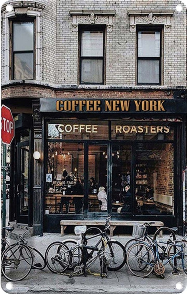 [LA-114282-2030] Blechschild 30x20 cm Coffee new York Kaffee Essen Trinken