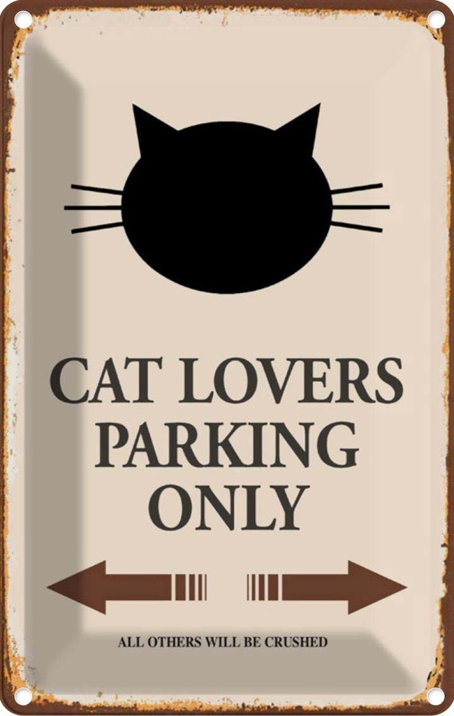 [LA-114288-2030] Blechschild 30x20 cm cat lovers parking only Katze Tier Haustier