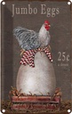 Blechschild 30x20 cm Huhn jumbo Eggs 25 c a dozen Tier Haustier