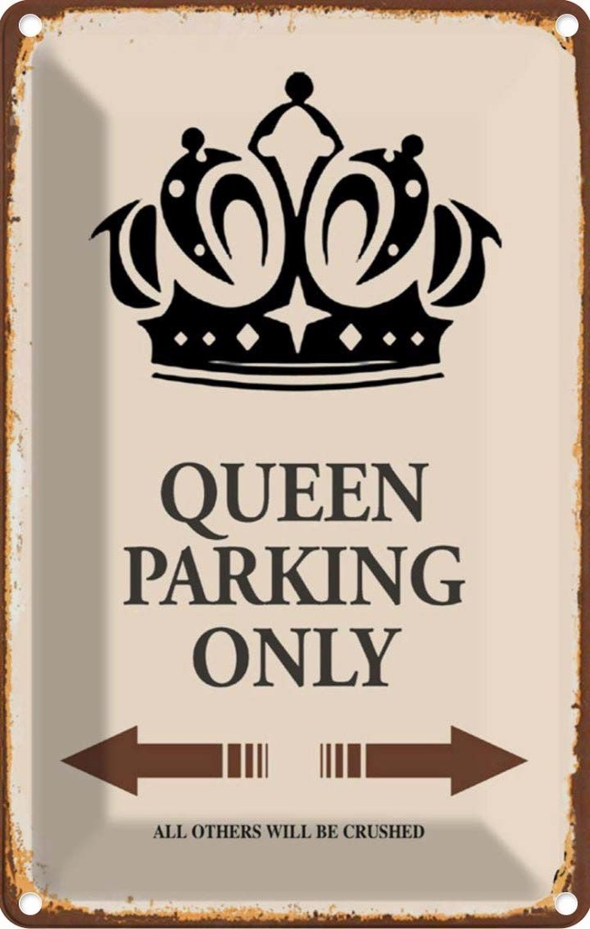 [LA-114306-2030] Blechschild 30x20 cm Queen parking only Korona Parkplatzschild