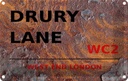 Blechschild 20x30 cm west end Drury Lane WC2 Abenteuer Reisen England Urlaub