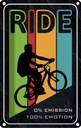 Blechschild 30x20 cm Ride Bike Fahrrad 0% Emission Warnschild Hinweisschild Sicherheit Vorsicht