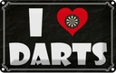 Blechschild 20x30 cm i Love Darts Sport Hobby