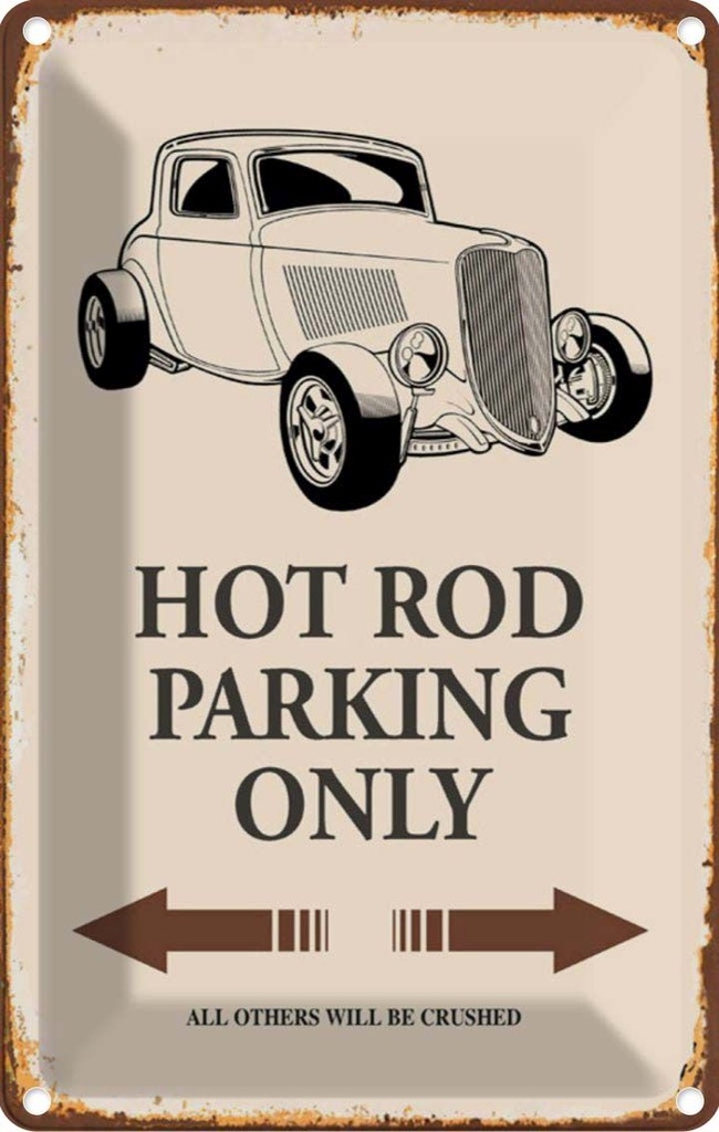 [LA-114517-2030] Blechschild 30x20 cm Hot rod Parking only all others Parkplatzschild