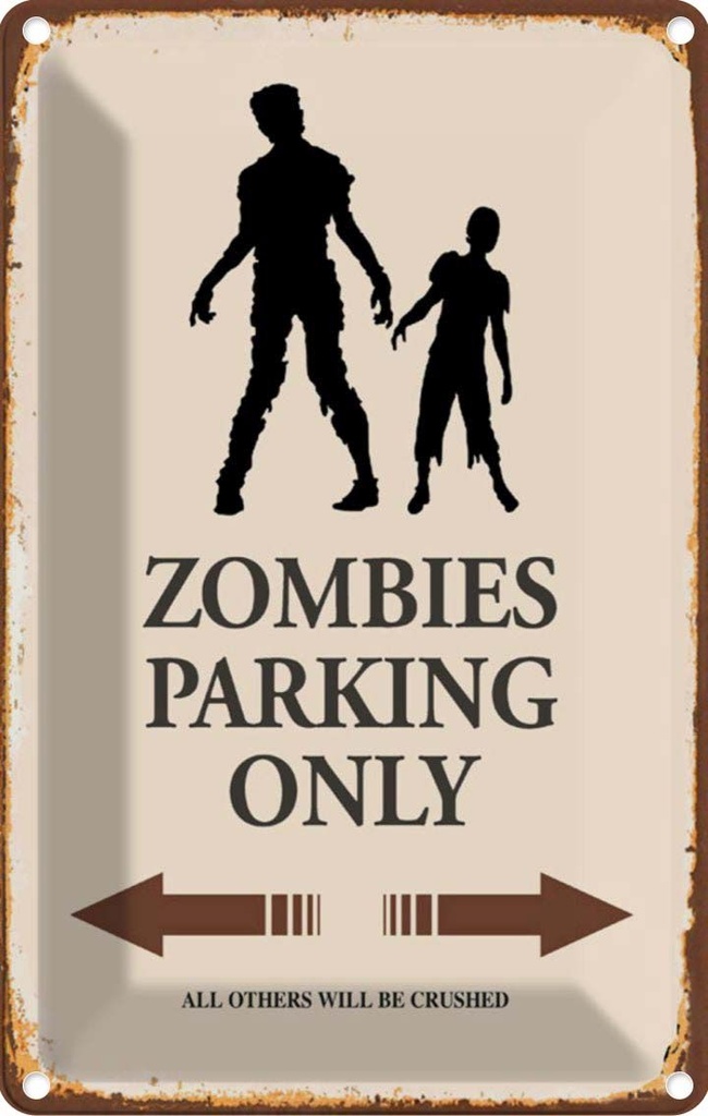 [LA-114520-2030] Blechschild 30x20 cm Zombies Parking only all others Parkplatzschild