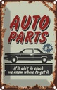 Blechschild 30x20 cm Auto Parts Teile Service Garage Werkstatt