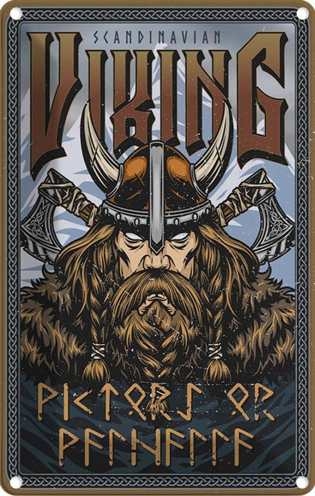 [LA-114622-2030] Blechschild 30x20 cm Wkinger Scandinavian Viking Europa