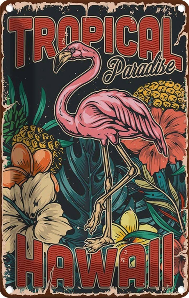 [LA-114624-2030] Blechschild 30x20 cm Hawaii Tropical Paradise Alkohol Abenteuer Reisen