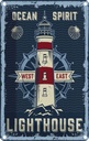 Blechschild 30x20 cm Seefahrt Ocean spirit lighthouse Abenteuer Reisen