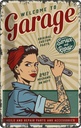 Blechschild 30x20 cm Pinup welcome Garage service 24/7 Pin Up