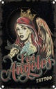 Blechschild 30x20 cm Pinup Tattoo Los Angeles Pin Up