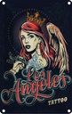 Blechschild 30x20 cm Pinup Tattoo Los Angeles Pin Up